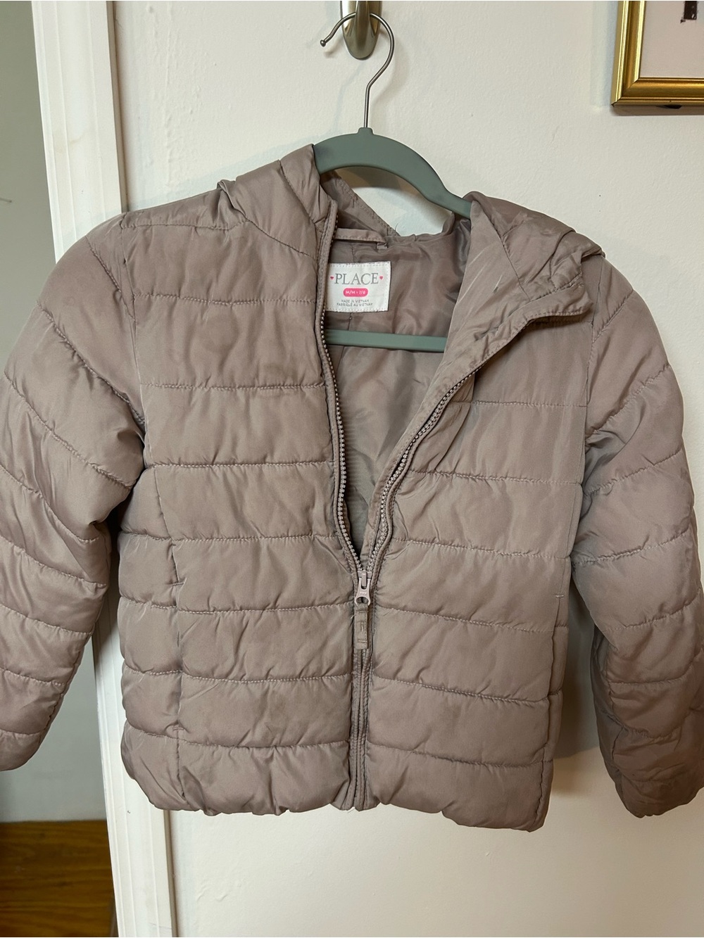 The Children's Place Taupe Hooded Puffer Jacket